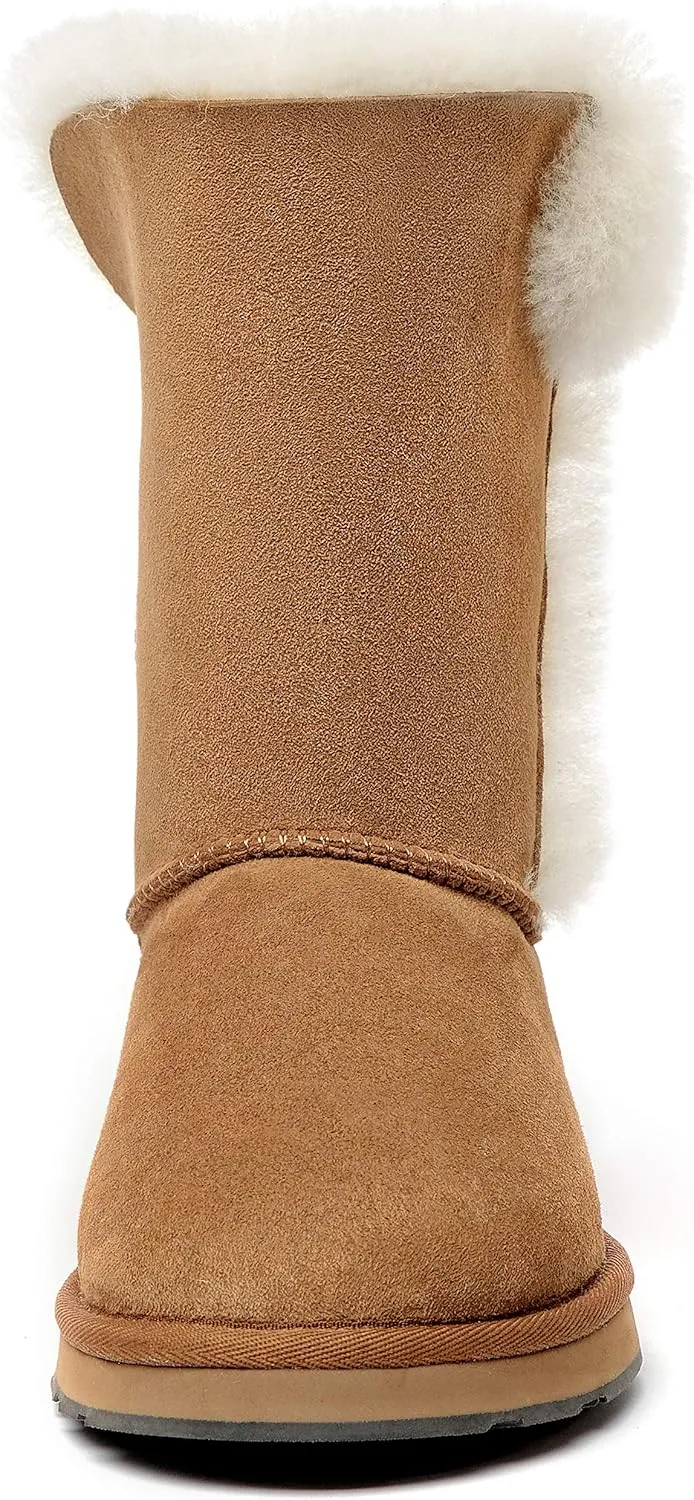 AUMU Women's National Style Matin Classic Style Sheepskin Suede Fashion Snow Warm Boot