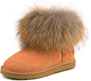 AUSLAND Women's Snow Boots Fur Boots Ankle Short 99251