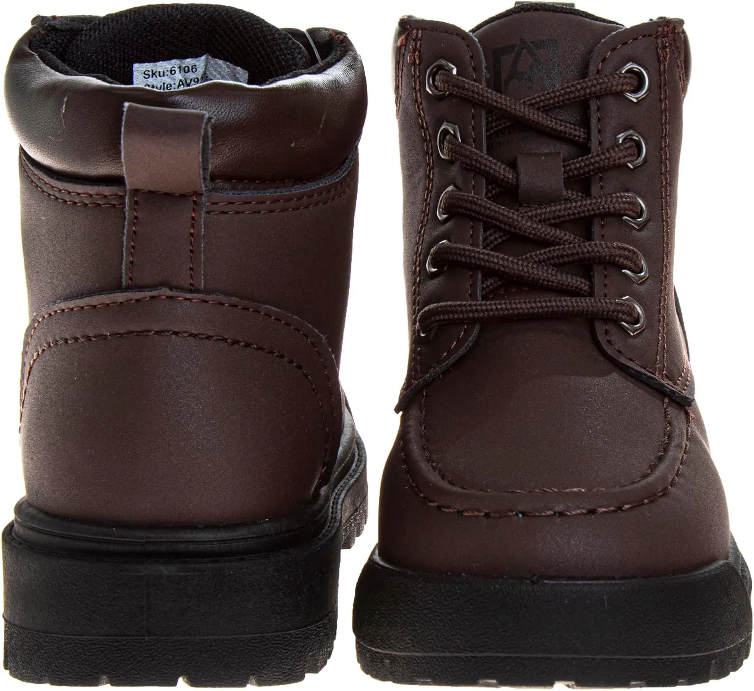 Avalanche Boy's Lace Up Construction Work Boots Outdoor Waterproof Hike Rugged Shoes-Toddler to Big Kid