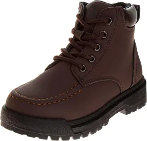 Avalanche Boy's Lace Up Construction Work Boots Outdoor Waterproof Hike Rugged Shoes-Toddler to Big Kid