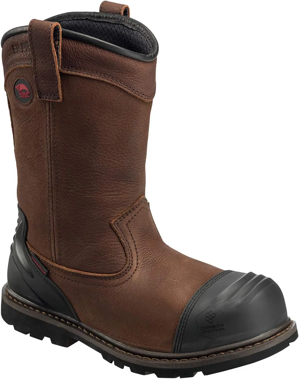 Avenger Work Boots Hammer A7876 Men's Carbon Toe EH PR Waterproof Wellington Work Boots, 15 W