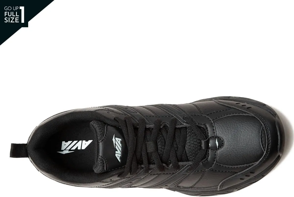 Avia Avi-Union II Non Slip Shoes for Men - Comfort Restaurant Work, Black or White Slip Resistant Shoes, Medium, Wide or Extra Wide