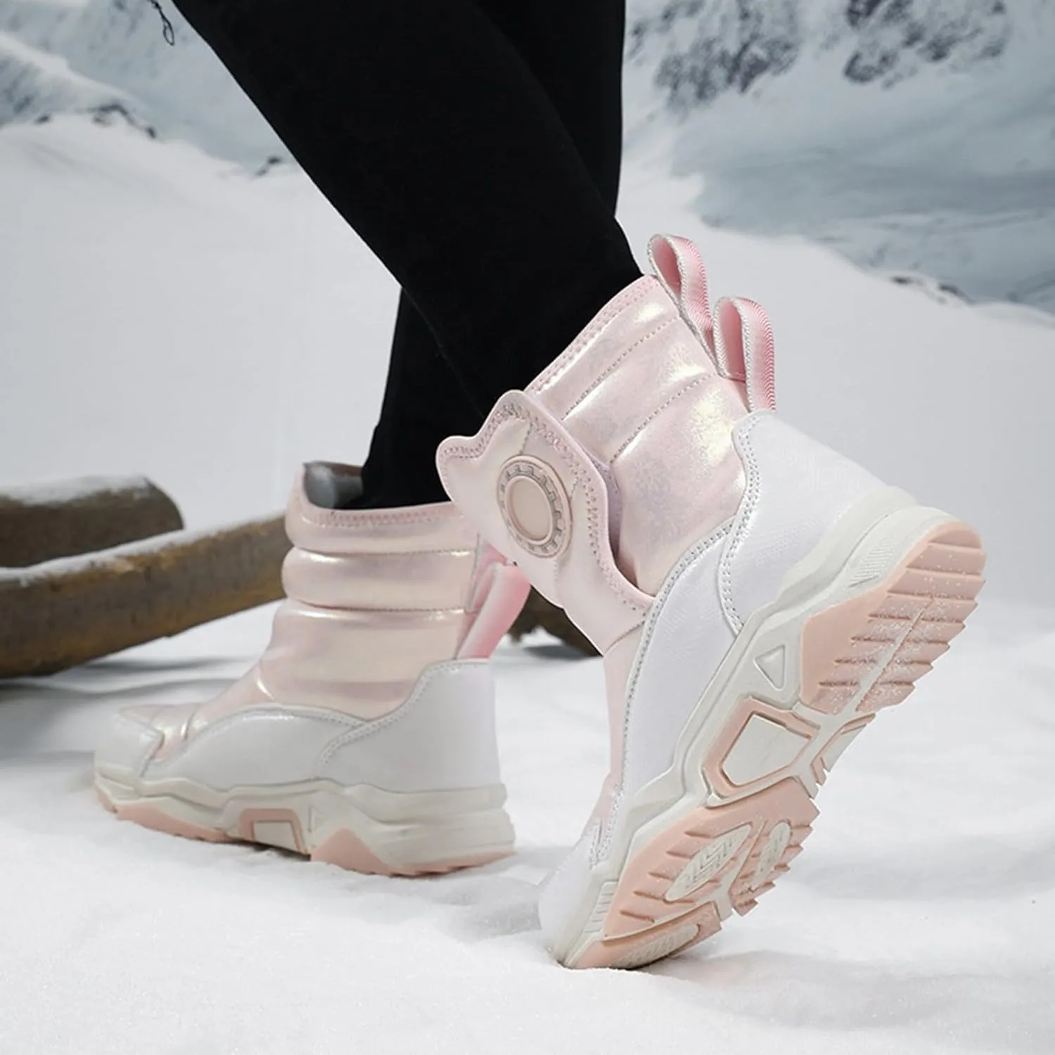 Baby Boys Girls Snow Booties Winter Thick 𝐖aterproof Shoes Kids Outdoor Warm Ski Comfy Boots Fashion Non Slip Chunky