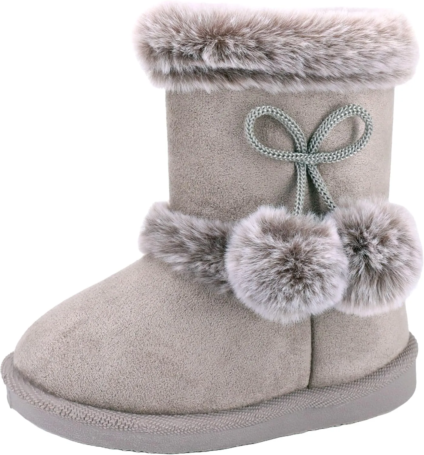Baby Girls Winter Boots Toddler Kid Fashion Fur Lined Lightweight Warm Snow Boots for Everyday Wear
