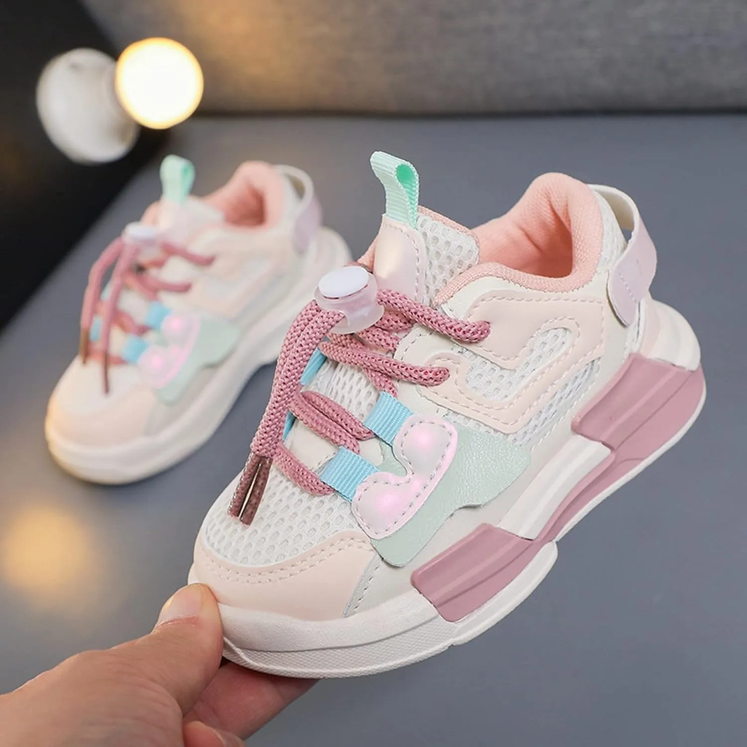 Baby Infant Lace Sneakers Mesh Breathable Padded Sole Non Slip Sport Shoes Toddler Newborn First Walking Casual Shoes