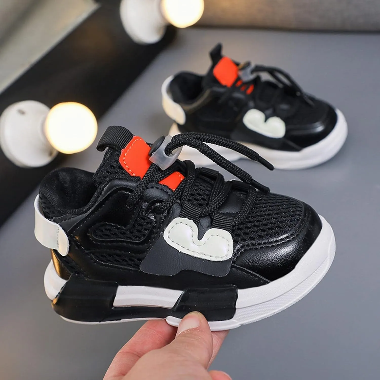 Baby Infant Lace Sneakers Mesh Breathable Padded Sole Non Slip Sport Shoes Toddler Newborn First Walking Casual Shoes