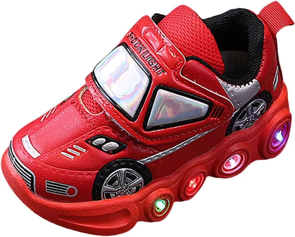 Baby Infant Light up Sneakers Ankle Strap Lightweight Breathable First Walking Sport Shoes Toddler Newborn Casual