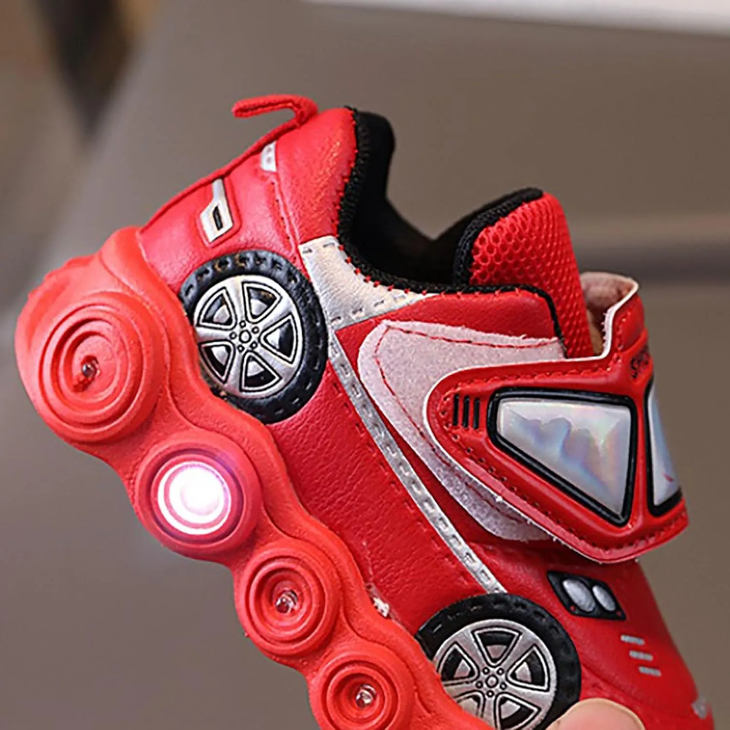 Baby Infant Light up Sneakers Ankle Strap Lightweight Breathable First Walking Sport Shoes Toddler Newborn Casual