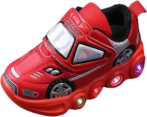 Baby Infant Light up Sneakers Ankle Strap Lightweight Breathable First Walking Sport Shoes Toddler Newborn Casual