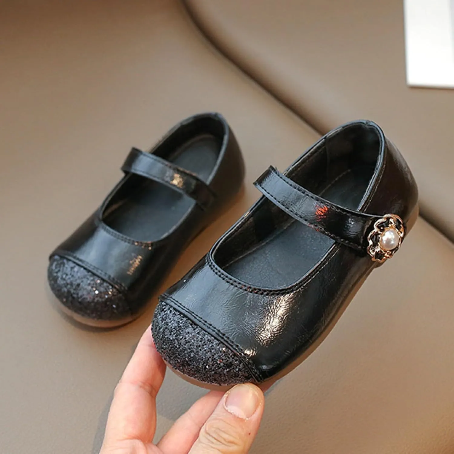 Baby Infant Sole Rubber Sandals Closed Toe Ankle Pearl Strap Non Slip Shoes Toddler Newborn Lightweight Loafers Sandals