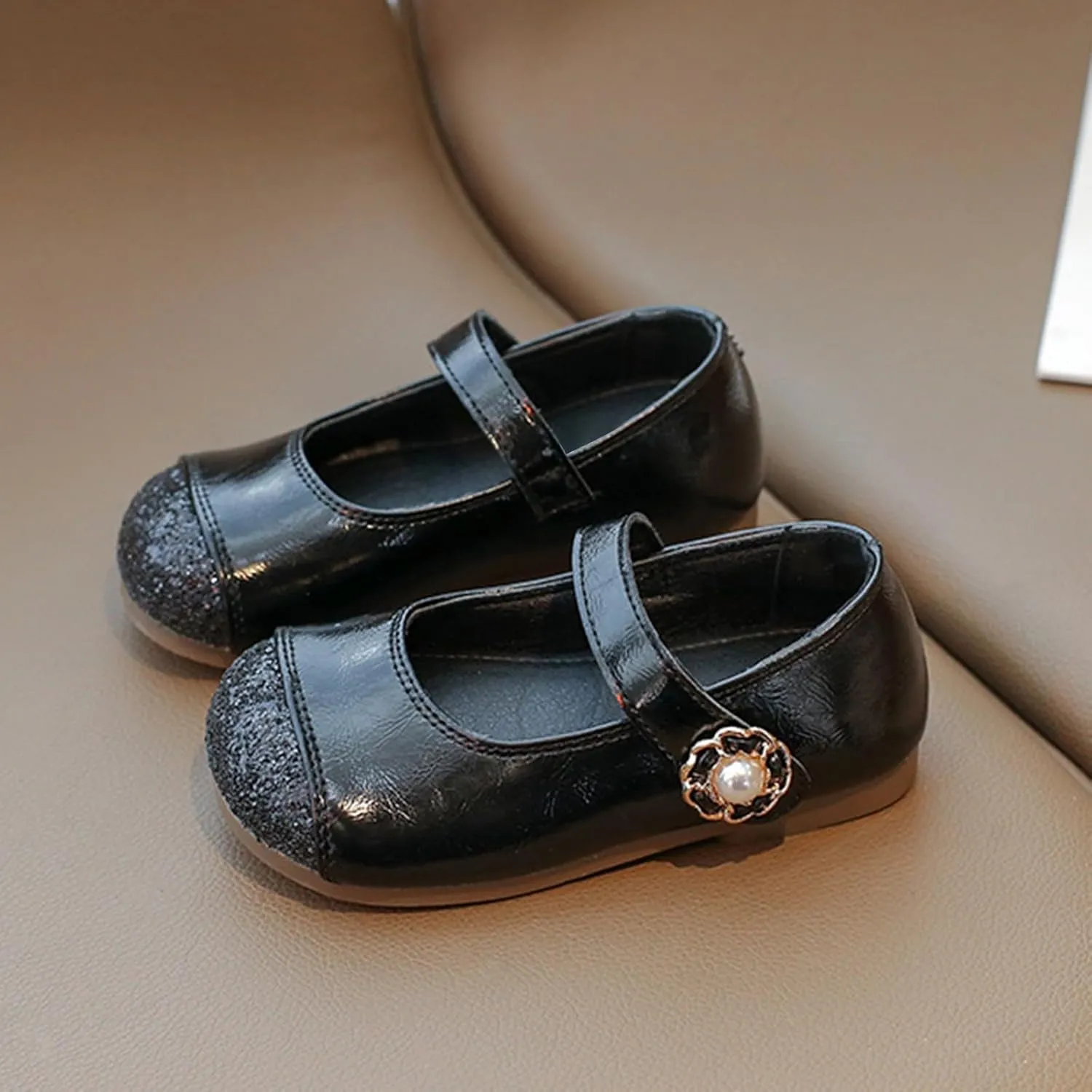 Baby Infant Sole Rubber Sandals Closed Toe Ankle Pearl Strap Non Slip Shoes Toddler Newborn Lightweight Loafers Sandals