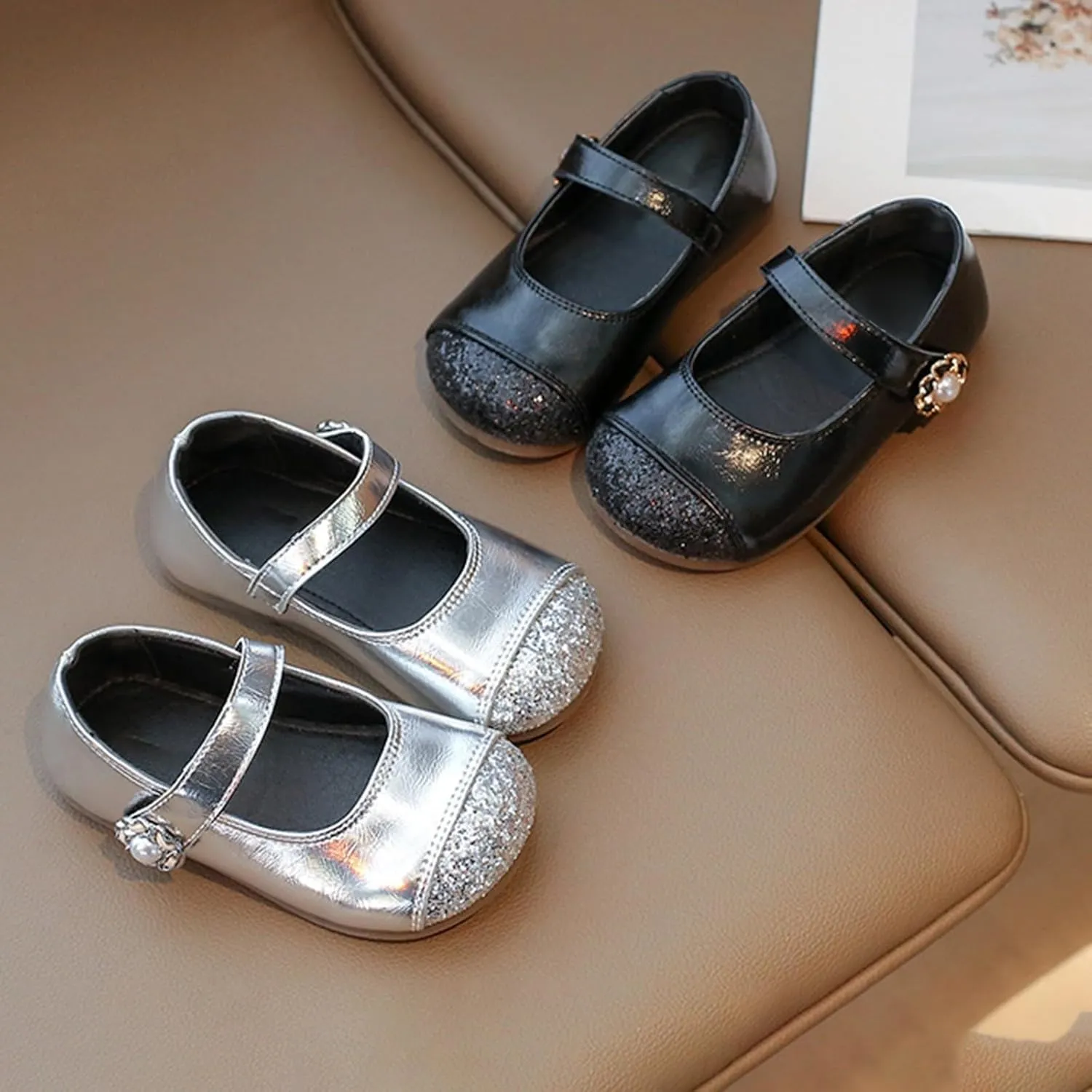 Baby Infant Sole Rubber Sandals Closed Toe Ankle Pearl Strap Non Slip Shoes Toddler Newborn Lightweight Loafers Sandals