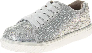 Badgley Mischka Low Top Girl Shoes - Kids Casual Light Sparkly Girls Fashion Sneakers Size Little Kids - Big Kids