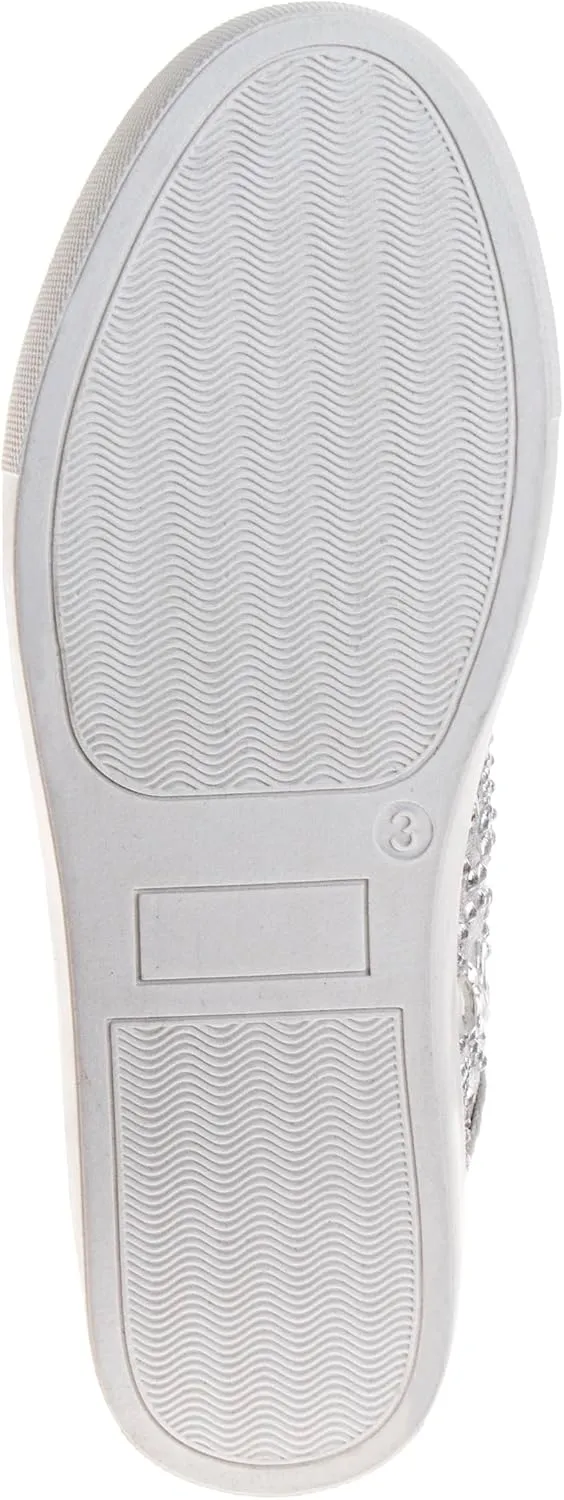 Badgley Mischka Low Top Girl Shoes - Kids Casual Light Sparkly Girls Fashion Sneakers Size Little Kids - Big Kids