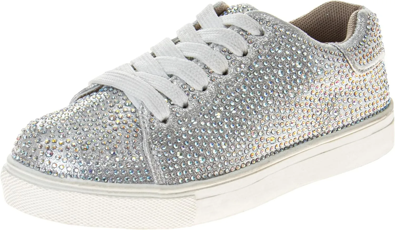 Badgley Mischka Low Top Girl Shoes - Kids Casual Light Sparkly Girls Fashion Sneakers Size Little Kids - Big Kids