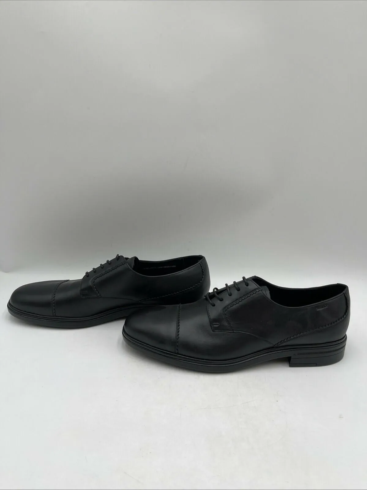 Bally NEDDY Black Leather 5-Eye Lace Up Cap Toe Oxfords Men’s Size 10.5D - Very Good