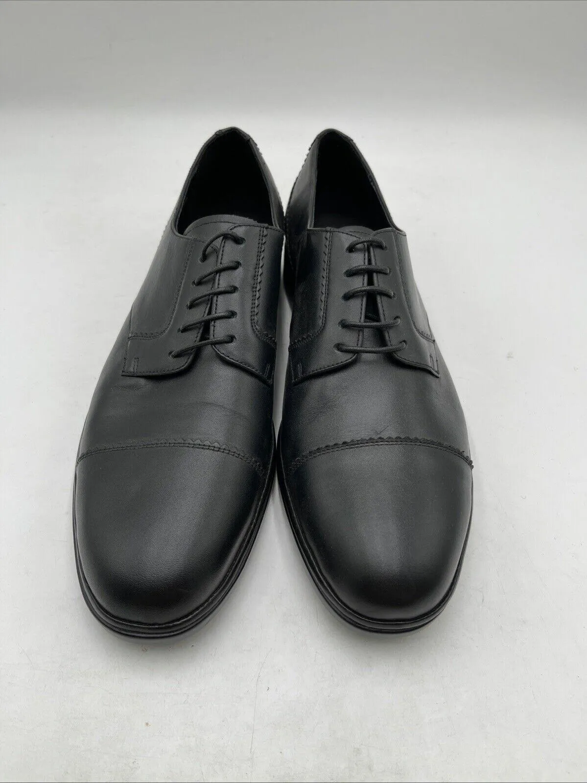 Bally NEDDY Black Leather 5-Eye Lace Up Cap Toe Oxfords Men’s Size 10.5D - Very Good