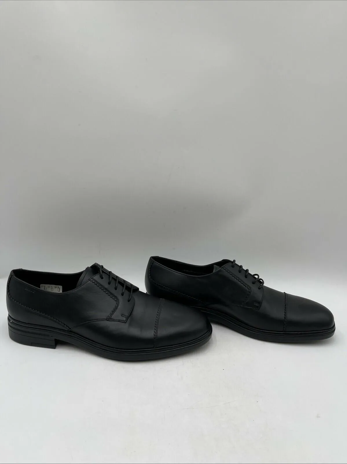 Bally NEDDY Black Leather 5-Eye Lace Up Cap Toe Oxfords Men’s Size 10.5D - Very Good