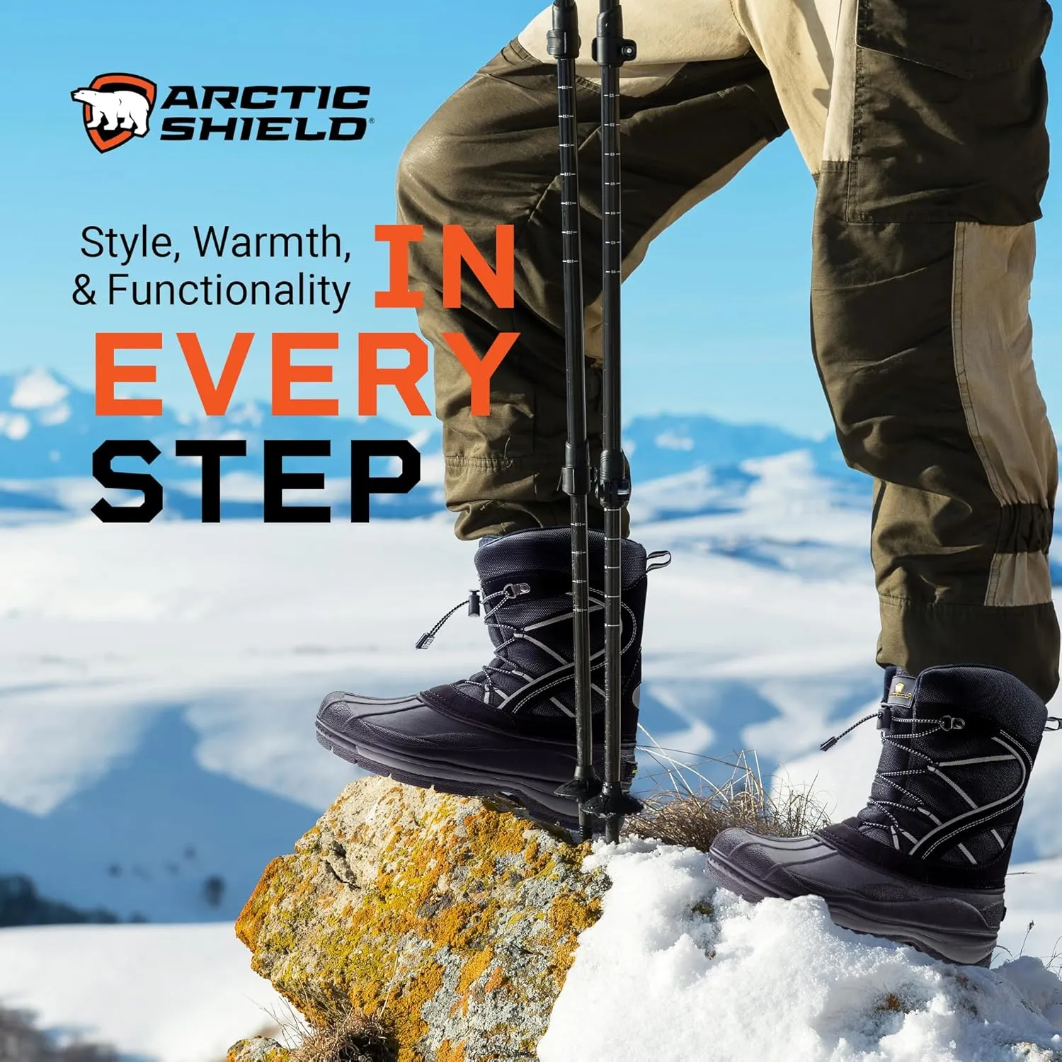 Balto Winter Boots for Men - Waterproof Warm Insulated Mens Snow Boots for Men - Comfortable Durable Outdoor Ski Mens Winter Snow Boots