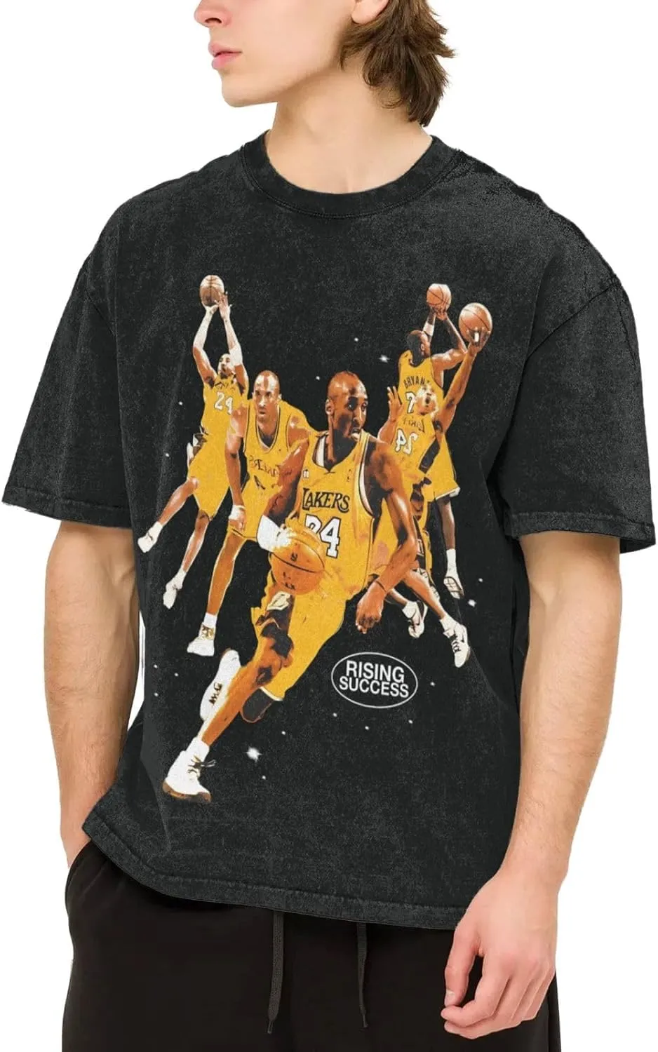Basketball Fans Adult T-Shirt Retro Graphic Short-Sleeve Cotton Shirt Oversized