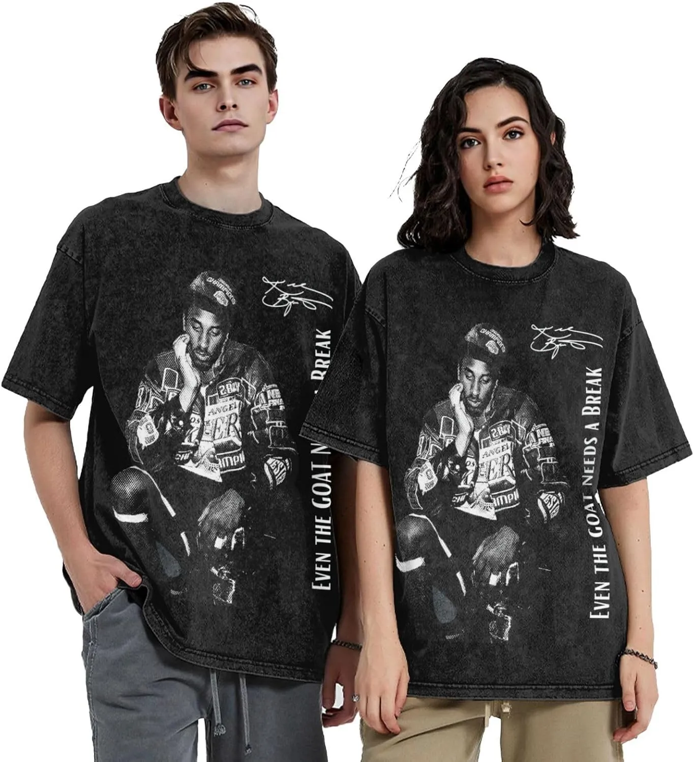 Basketball Fans Unisex T-Shirt Retro Graphic Short-Sleeve Stretch-Cotton Shirts Oversized