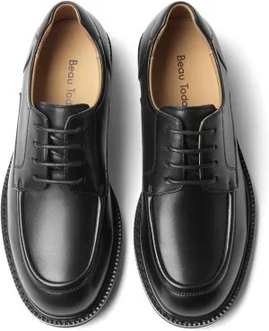 BEAU TODAY Oxford Shoes for Women,Leather Brogue Dress Shoes,Comfort Brethable Ladies Lace-up Handmade Wingtip Shoes for Business Work