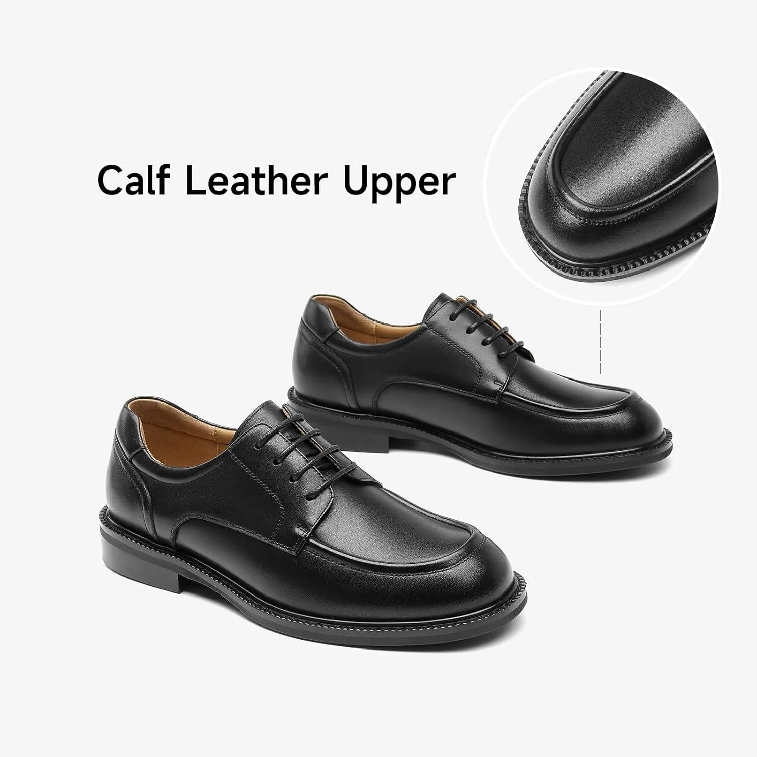 BEAU TODAY Oxford Shoes for Women,Leather Brogue Dress Shoes,Comfort Brethable Ladies Lace-up Handmade Wingtip Shoes for Business Work