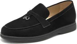 BEAU TODAY Suede Penny Loafers for Women Flats Shoes, Comfortable Slip On Loafers, Driving Loafers Shoes Dress Business Casual Non-Slip Office Work Ladies Shoes