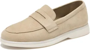 BEAU TODAY Suede Penny Loafers for Women Flats Shoes, Comfortable Slip On Loafers, Driving Loafers Shoes Dress Business Casual Non-Slip Office Work Ladies Shoes