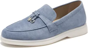 BEAU TODAY Suede Penny Loafers for Women Flats Shoes, Comfortable Slip On Loafers, Driving Loafers Shoes Dress Business Casual Non-Slip Office Work Ladies Shoes