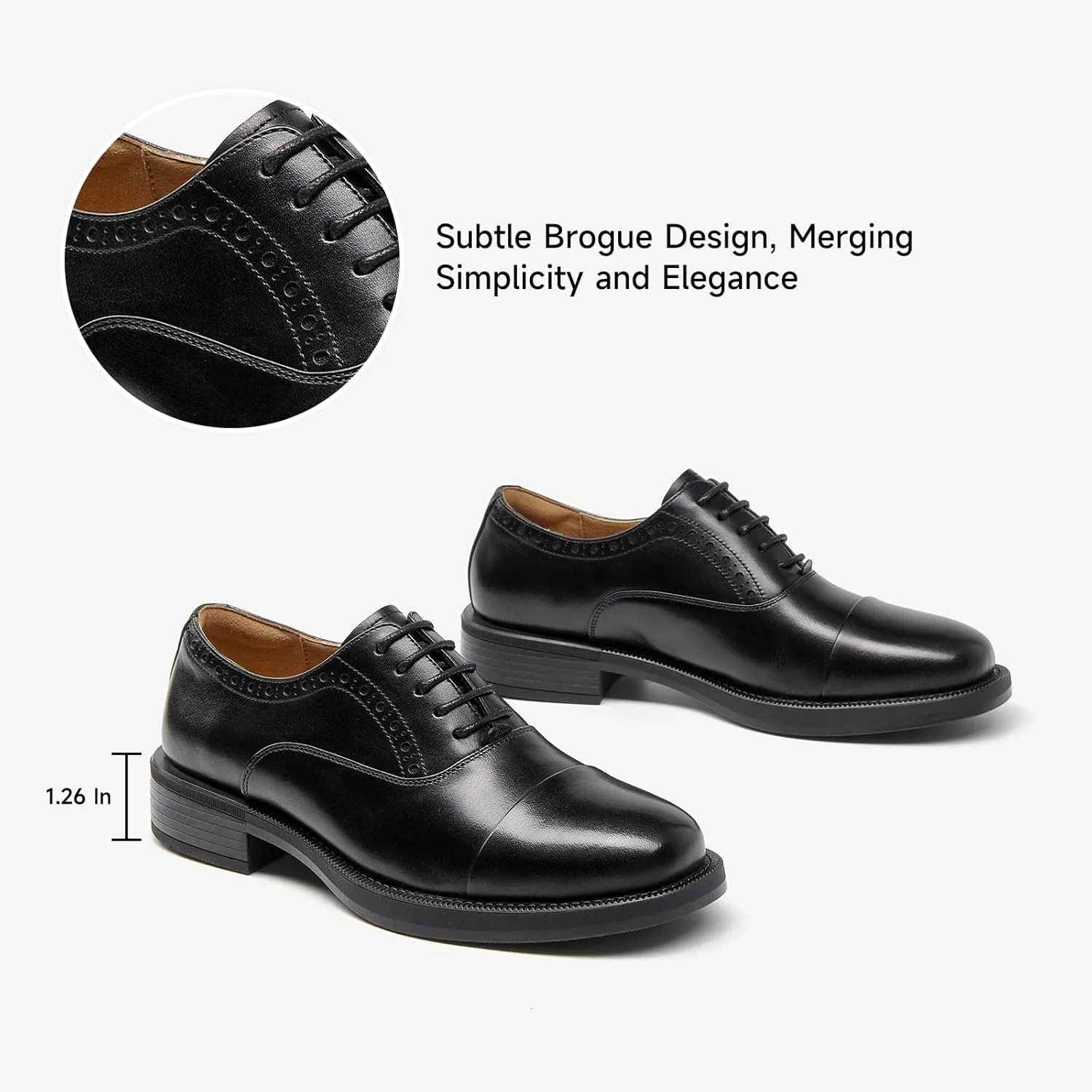BEAU TODAY Women's Oxfords Dress Shoes, Leather Lace-Up Oxfords for Women, Comfortable Formal Cap Toe Business Casual Non Slip Office Driving Oxfords Shoes