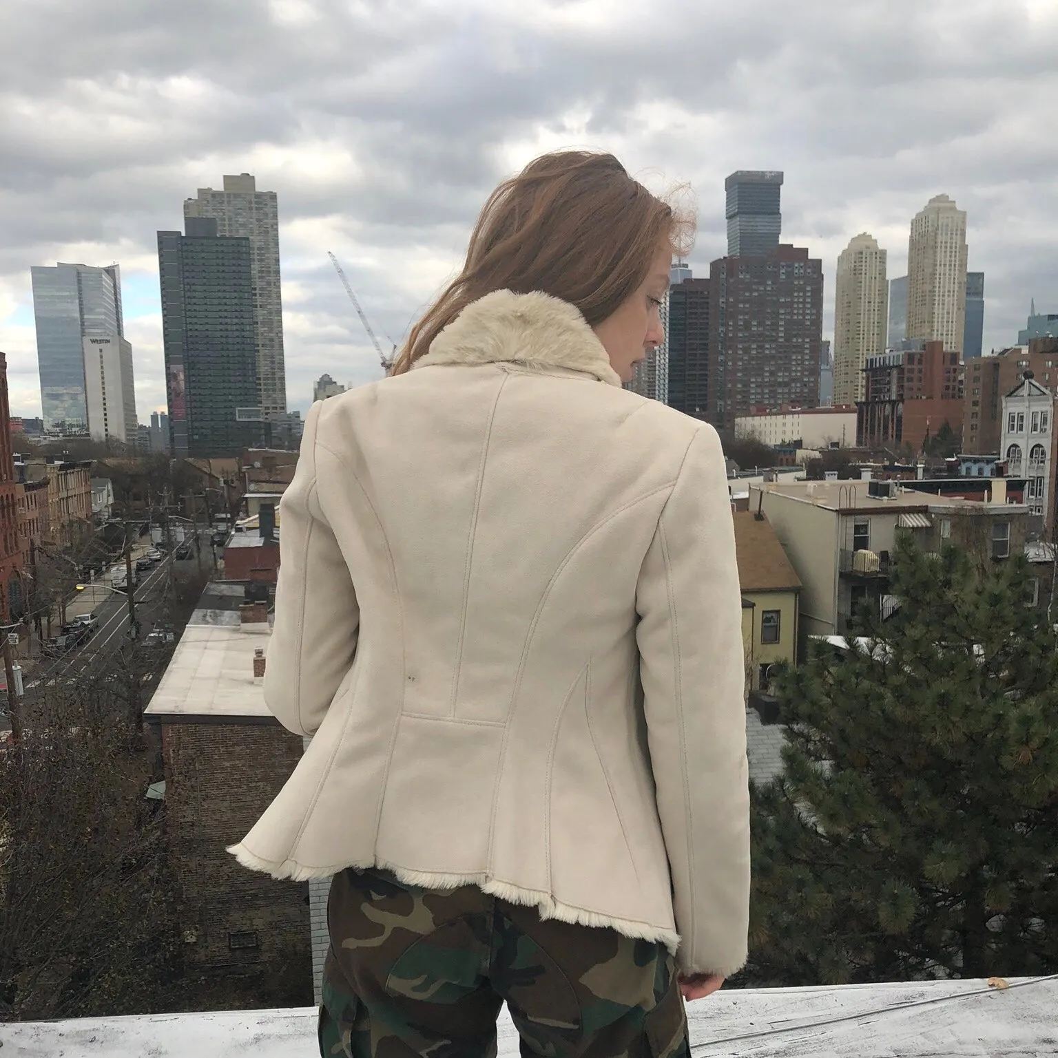 BEBE Open Front Faux Jacket