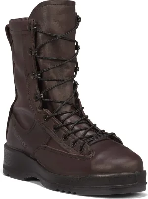 Belleville Arm Your Feet 330 ST 8" Men's Wet Weather Flight Steel Toe Military Boots for Men - Navy Aviator Brown Leather with Dri-Lex Lining & Chevron Outsole - Berry Compliant