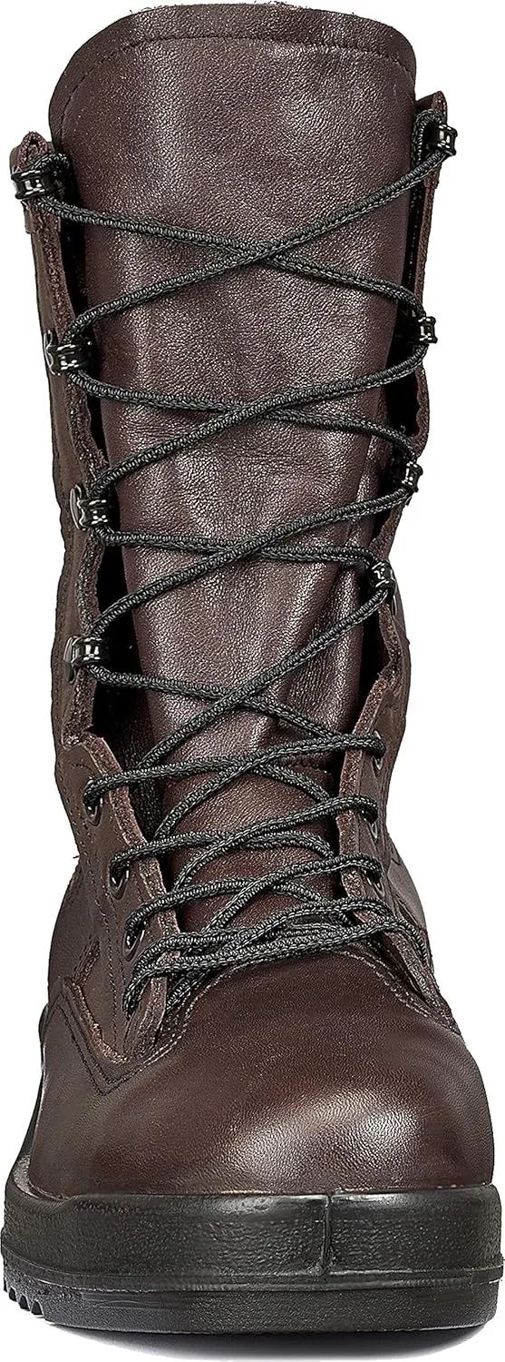Belleville Arm Your Feet 330 ST 8" Men's Wet Weather Flight Steel Toe Military Boots for Men - Navy Aviator Brown Leather with Dri-Lex Lining & Chevron Outsole - Berry Compliant
