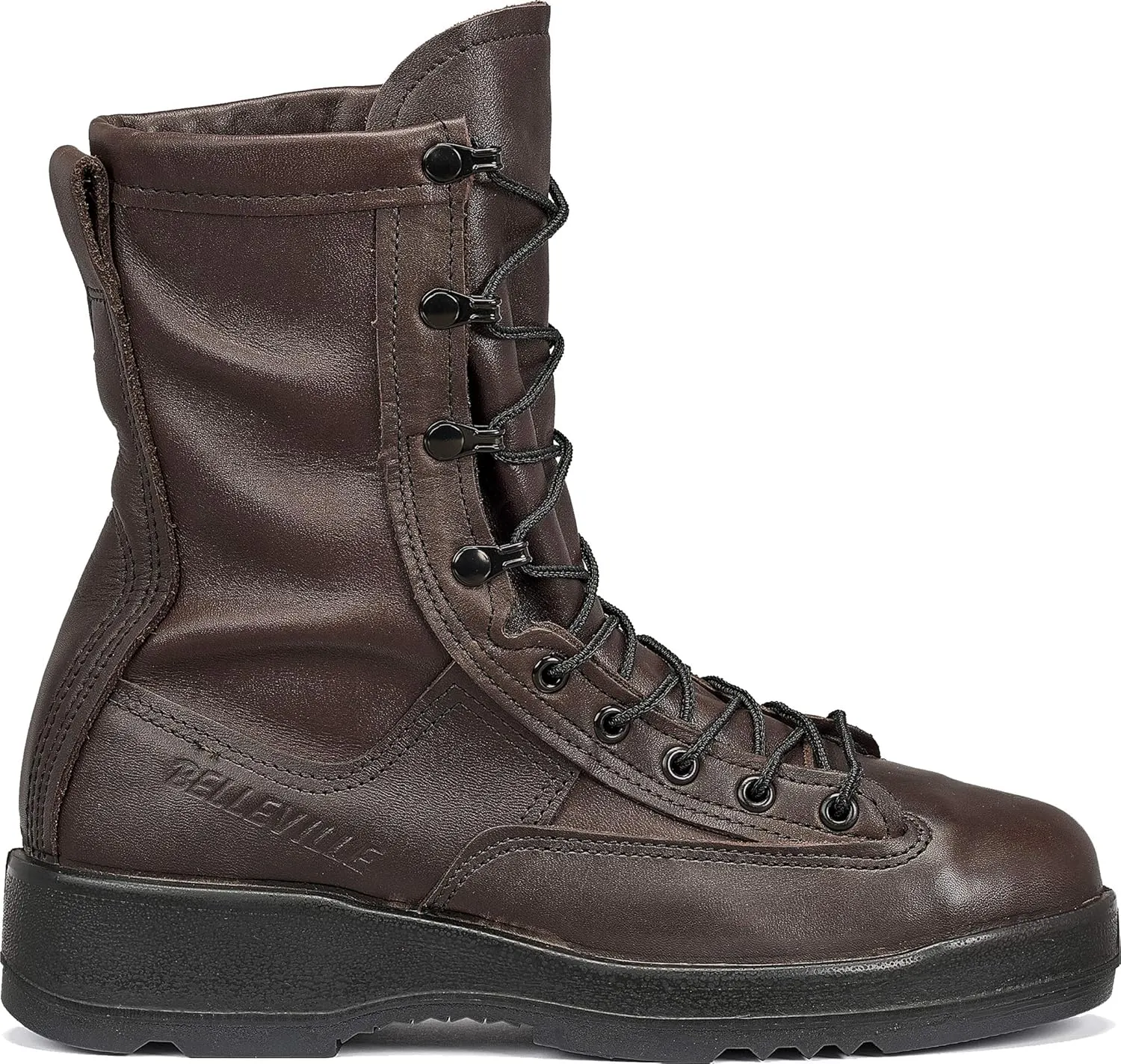 Belleville Arm Your Feet 330 ST 8" Men's Wet Weather Flight Steel Toe Military Boots for Men - Navy Aviator Brown Leather with Dri-Lex Lining & Chevron Outsole - Berry Compliant