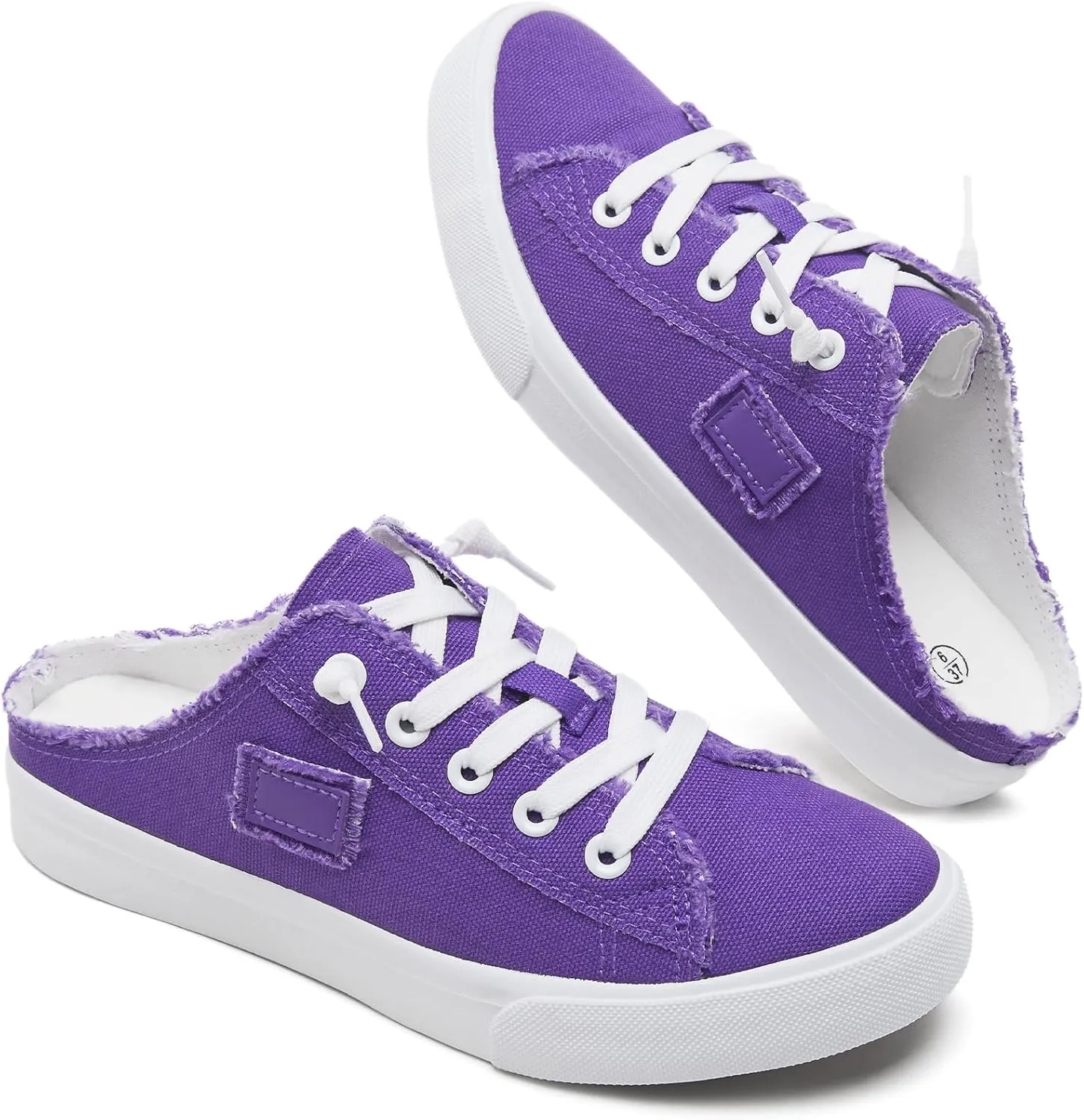 BENPAO Women's Slip on Sneakers Canvas Slip ons Shoes Fashion Comfortable Mules Womens Non Slip Loafers Casual Backless Shoes