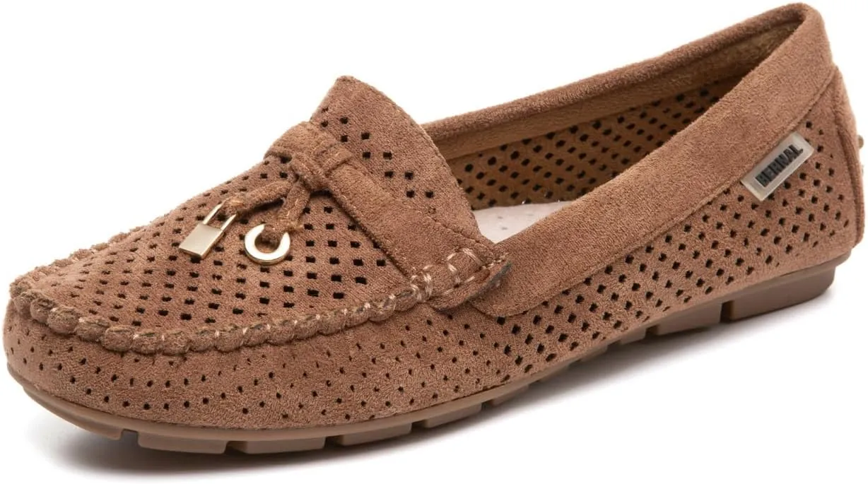 Bernal Loafers for Women with Buckle Comfortable Lightweight Penny Loafers Business Casual Loafers Slip On Flat Work Shoes Non Slip Walking Shoes