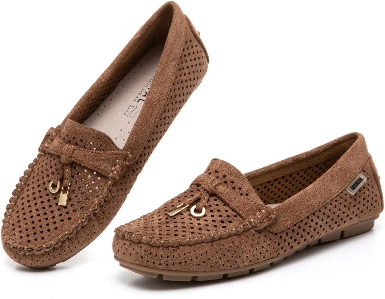 Bernal Loafers for Women with Buckle Comfortable Lightweight Penny Loafers Business Casual Loafers Slip On Flat Work Shoes Non Slip Walking Shoes