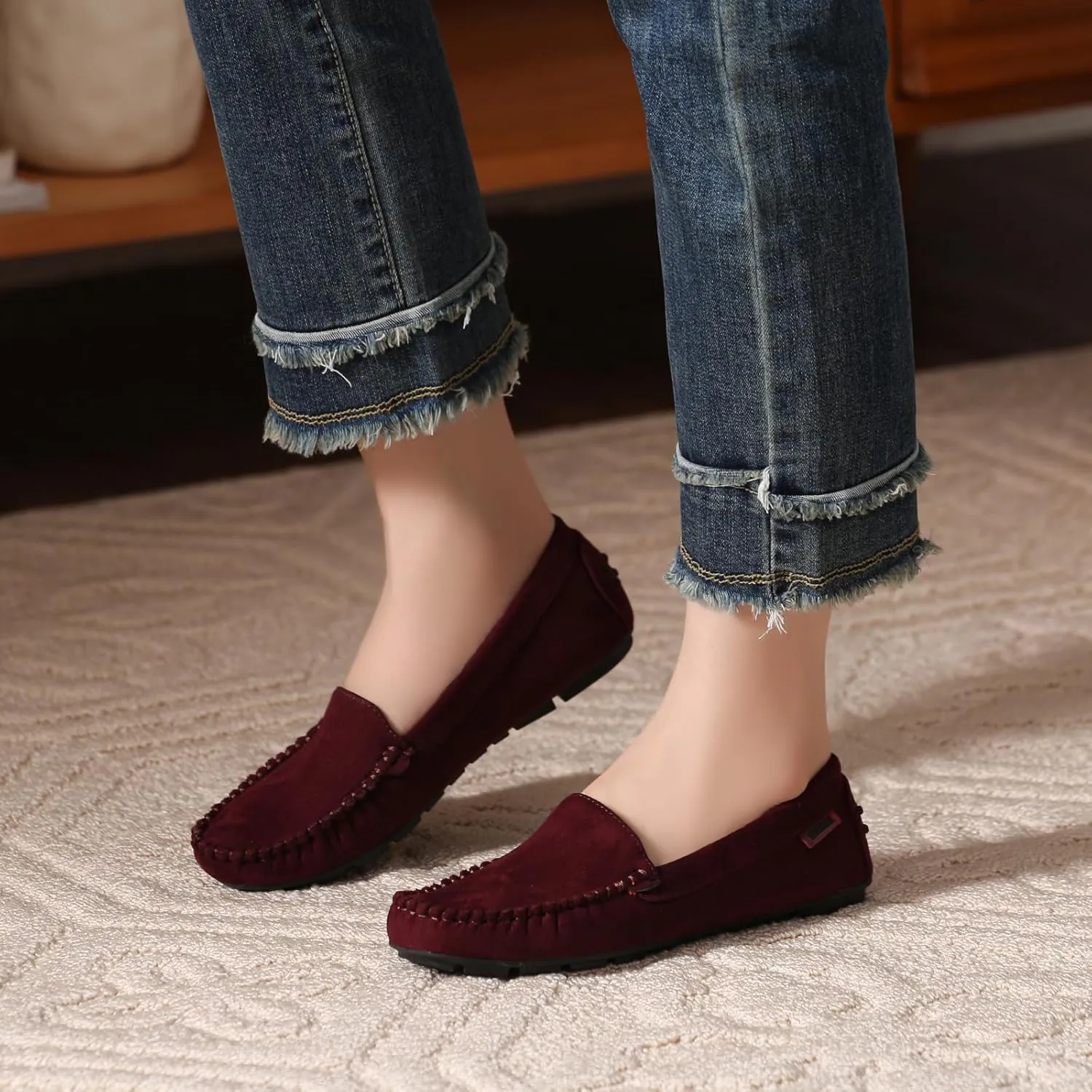 Bernal Women Penny Loafers Casual Comfortable Slip On Flat Shoes Driving Loafers Work Walking Shoes