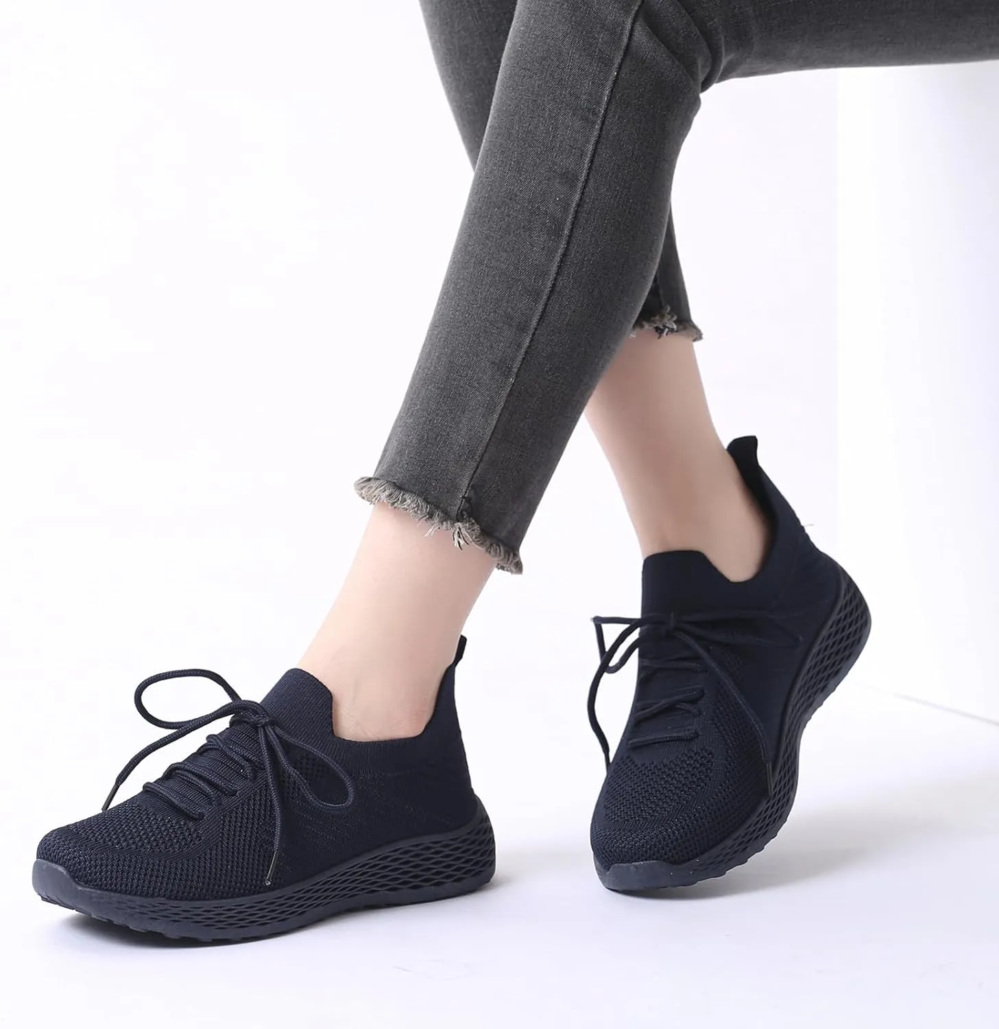 Bernal Womens Walking Tennis Shoes Casual Non Slip Gym Workout Shoes Breathable Mesh Working Sneakers