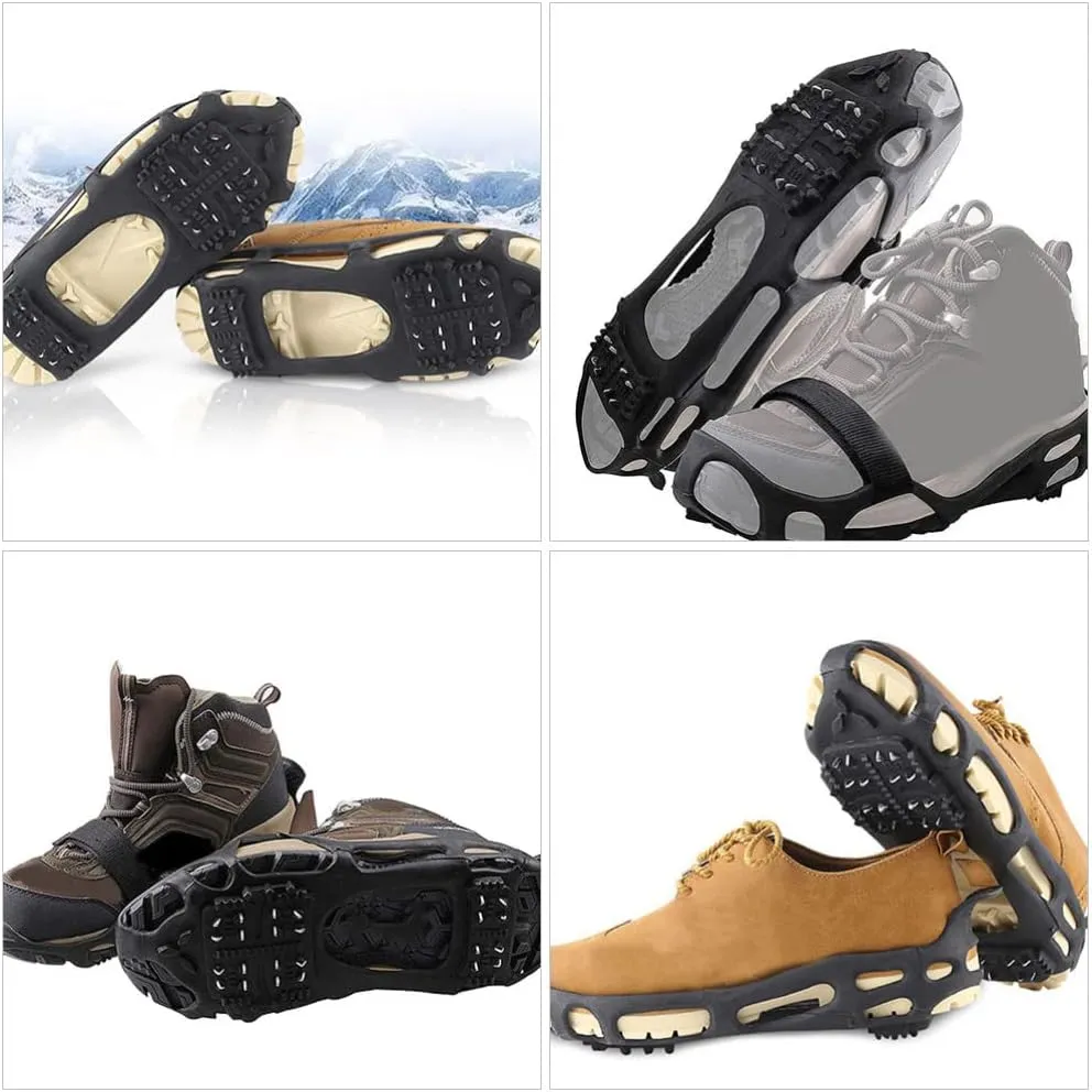 BESPORTBLE 1set Portable Ice Cleats for Boots Spikes Non-slip Crampons for Climbing Hiking and Winter Activities Durable and Lightweight