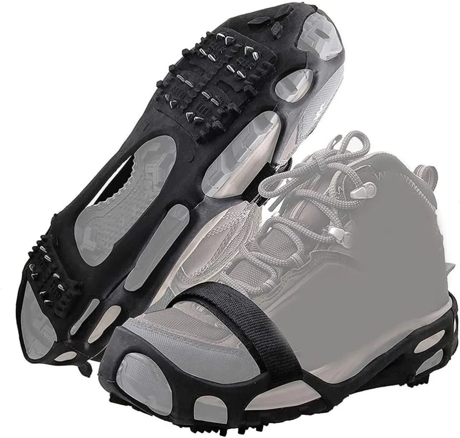 BESPORTBLE 1set Portable Ice Cleats for Boots Spikes Non-slip Crampons for Climbing Hiking and Winter Activities Durable and Lightweight