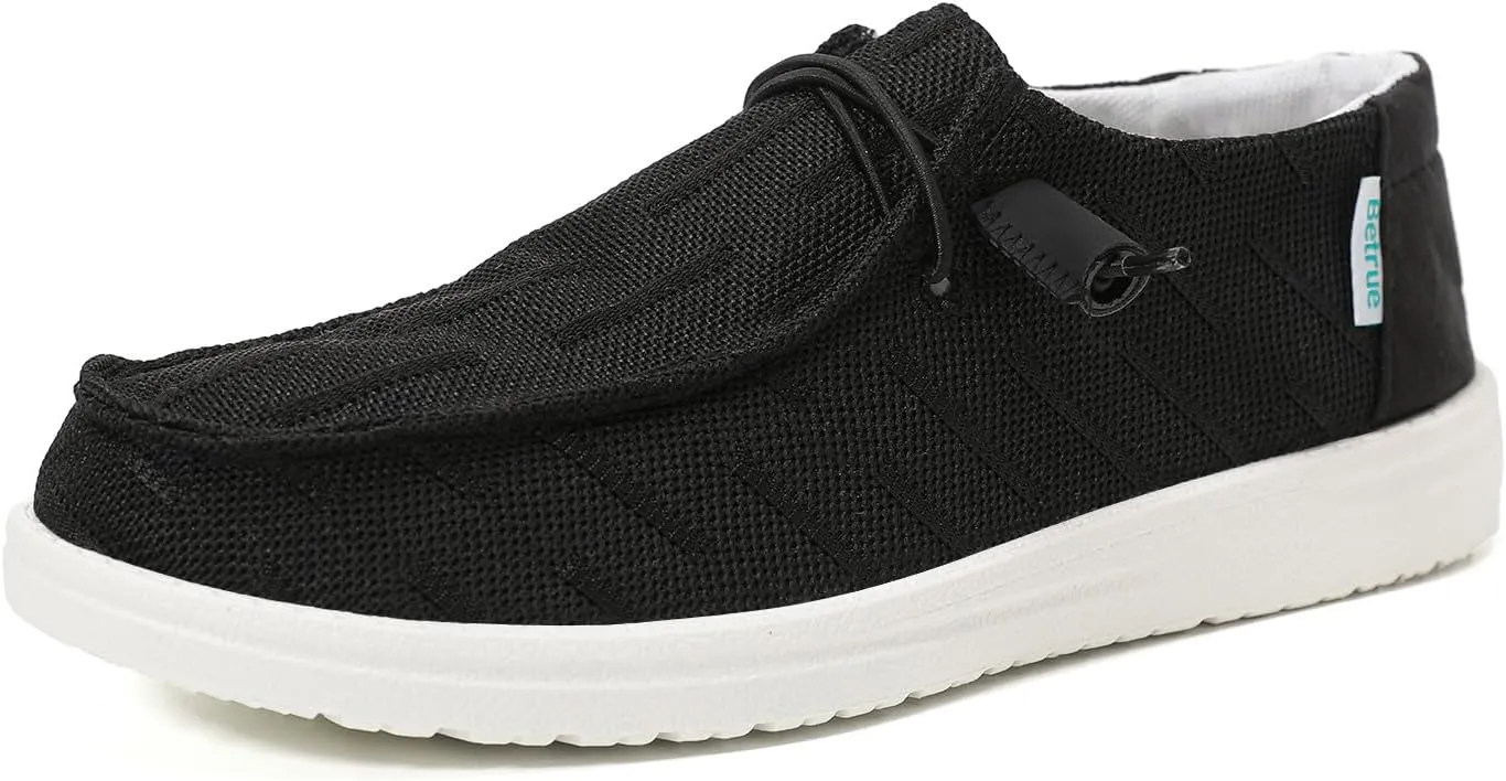 Betrue Women's Lightweight Boat Shoes, Casual Loafers, Slip On Deck Shoes, Breathable Canvas Sneakers