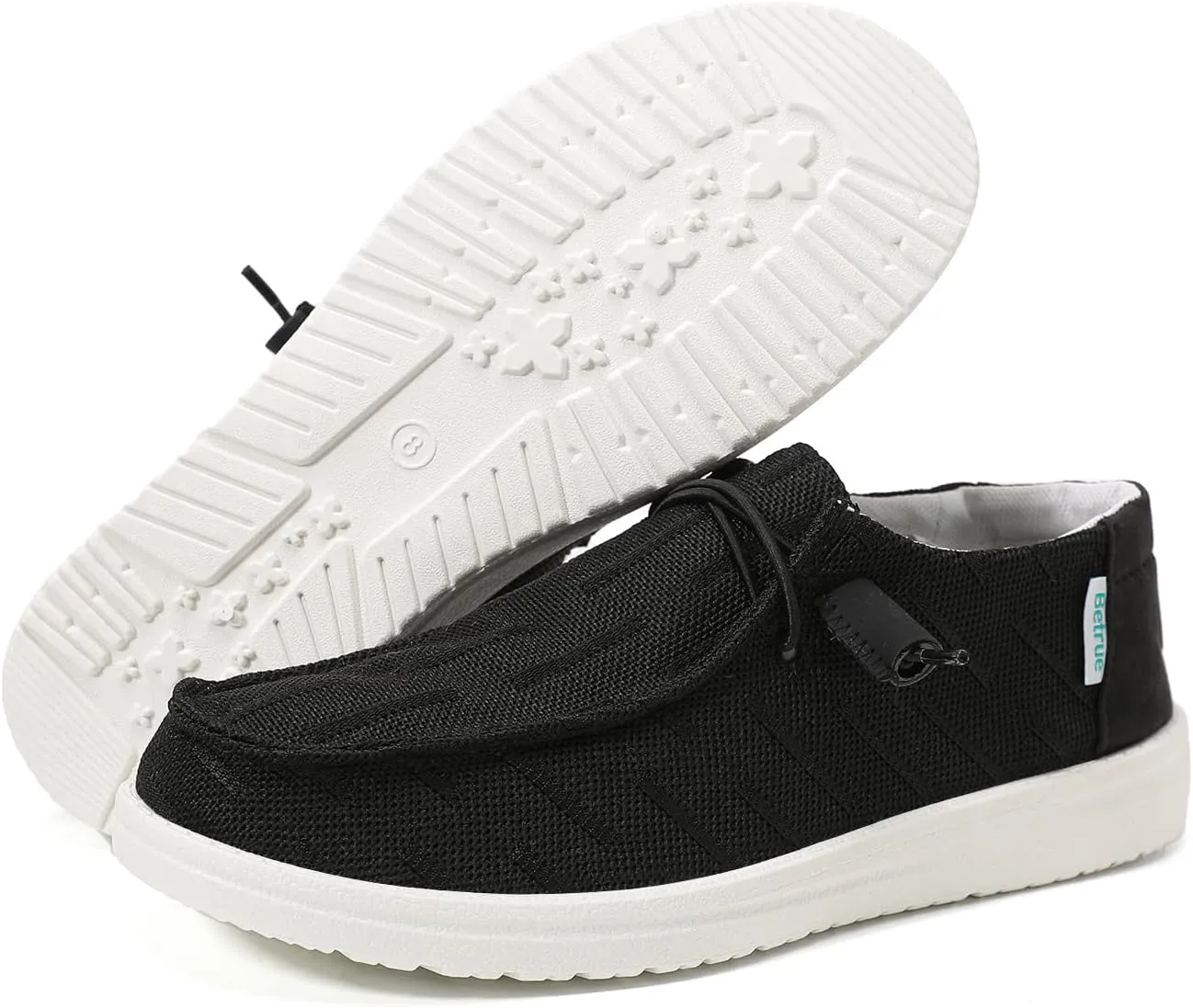 Betrue Women's Lightweight Boat Shoes, Casual Loafers, Slip On Deck Shoes, Breathable Canvas Sneakers