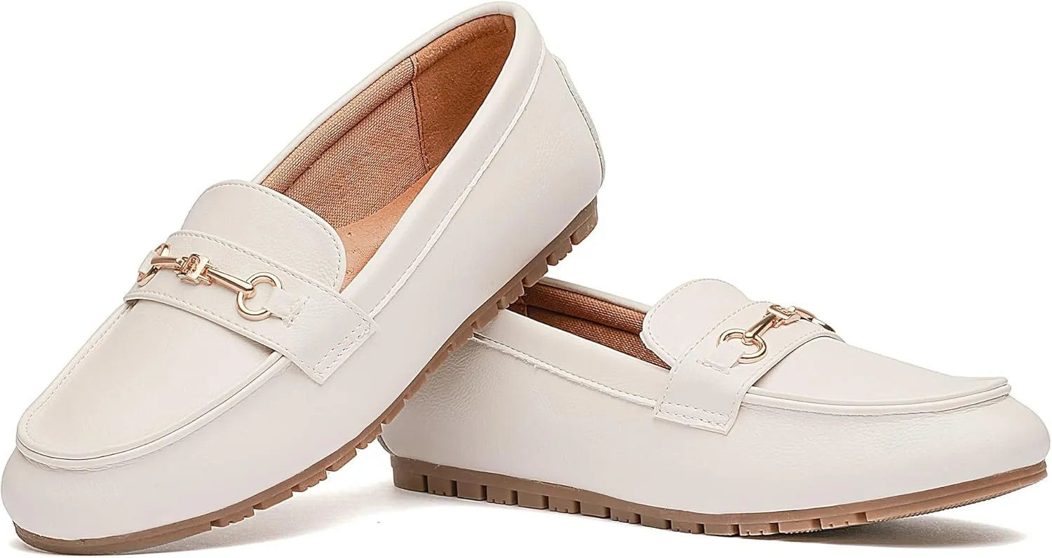 BGSTGUDS Women's Wide Loafers Shoes Cute Dressy Shoes Ladies Comfort Slip Ons Work Shoes