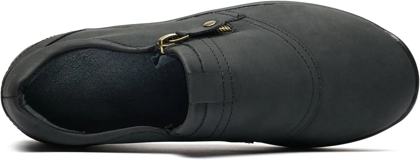 BGSTGUDS Women's Wide Width Loafers Shoes Black Wide Toe Box Dress Shoes Slip on Casual Work Flats