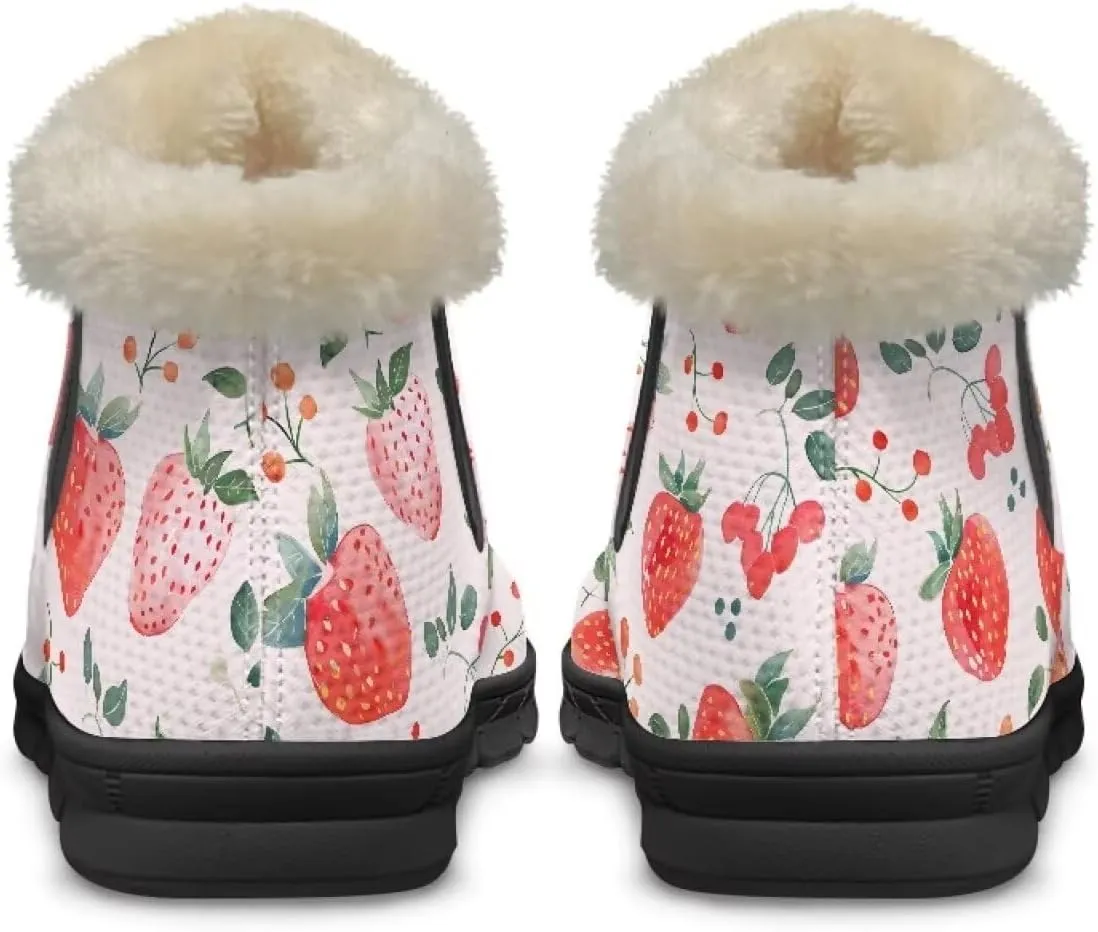 Binienty Winter Snow Boots for Women Comfy Ankle Booties Fur Flannel Lined Warm Walking Boots