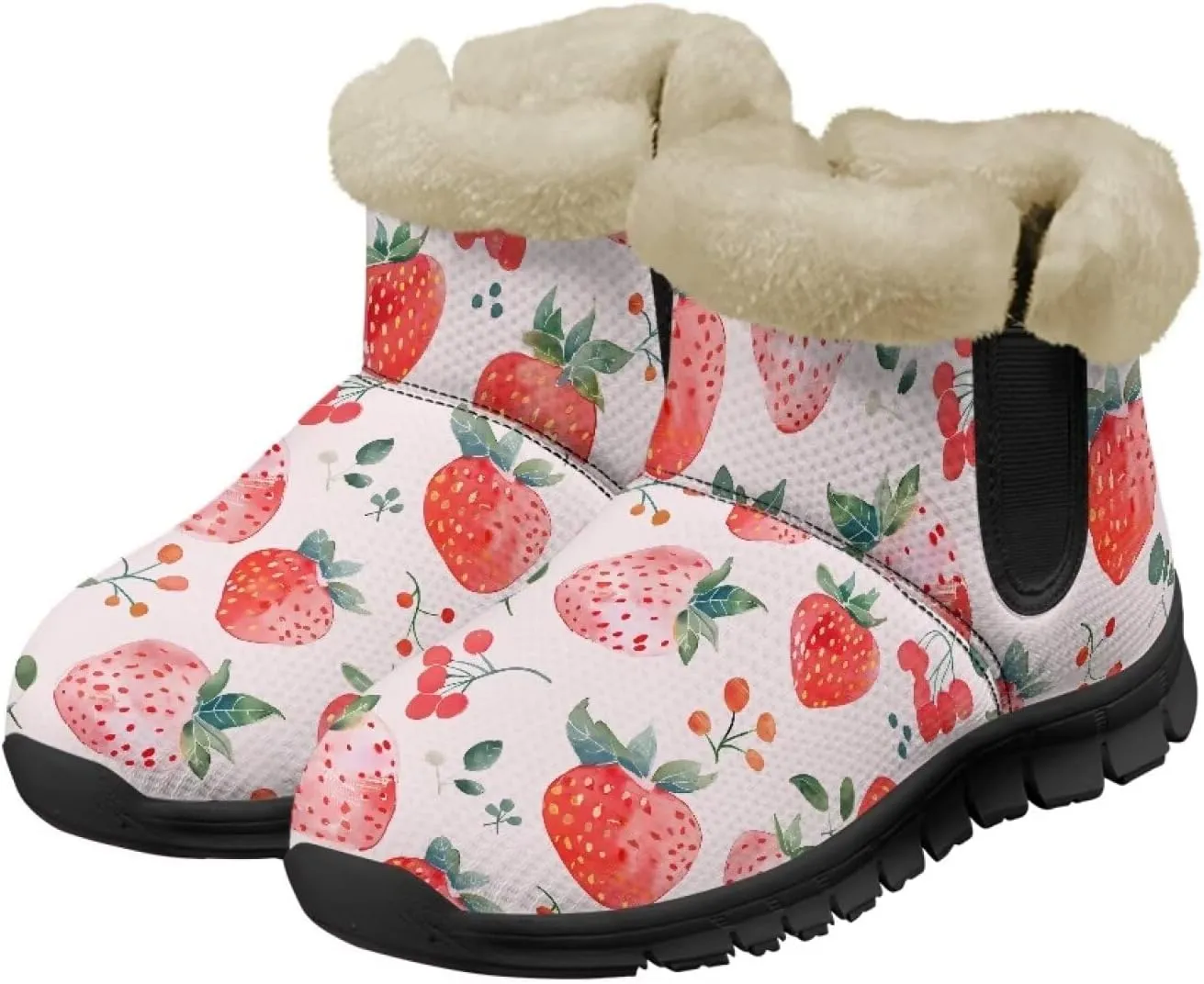 Binienty Winter Snow Boots for Women Comfy Ankle Booties Fur Flannel Lined Warm Walking Boots