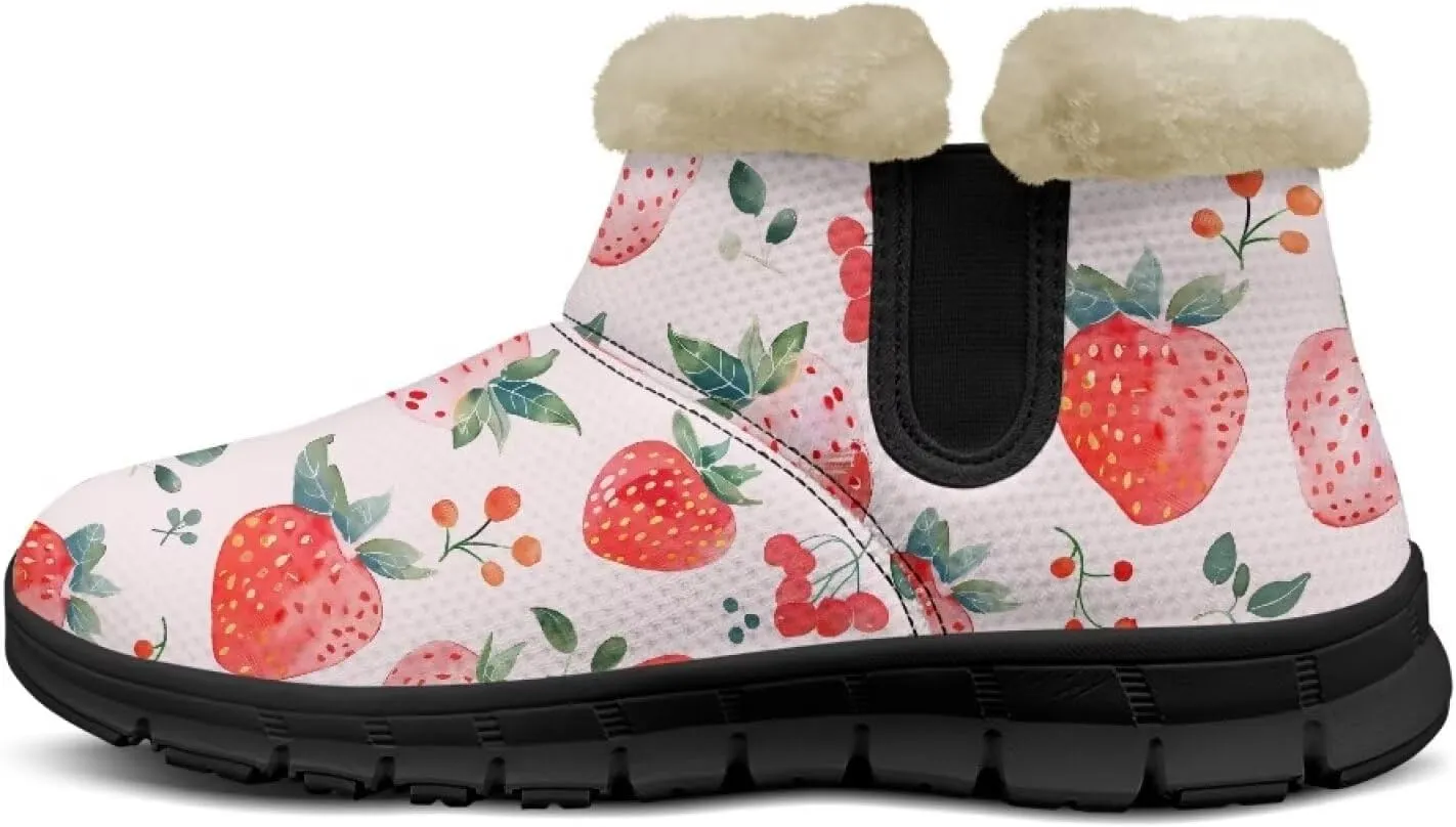 Binienty Winter Snow Boots for Women Comfy Ankle Booties Fur Flannel Lined Warm Walking Boots