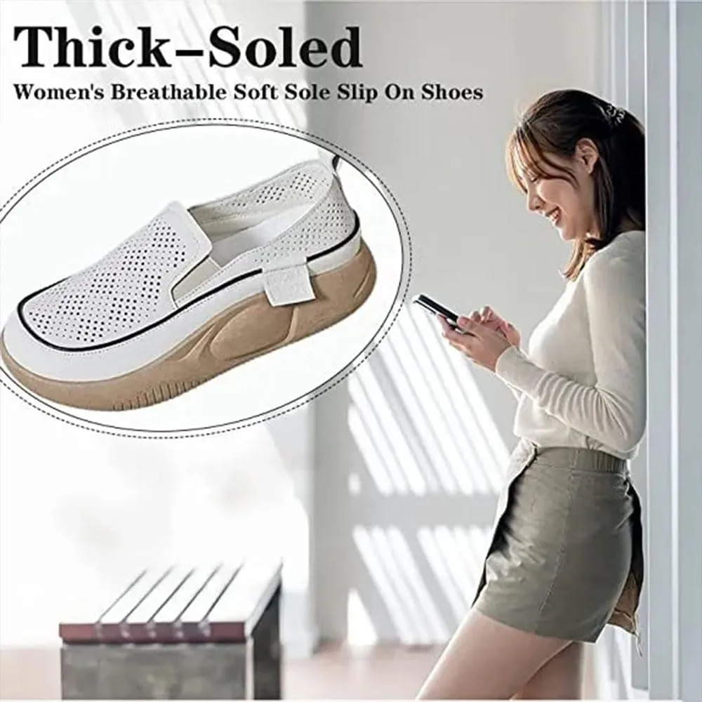 Biscalo Loafers for Women, Soft Soled Leather Corrective Loafers for Women, Comfortable Casual Walking Shoes